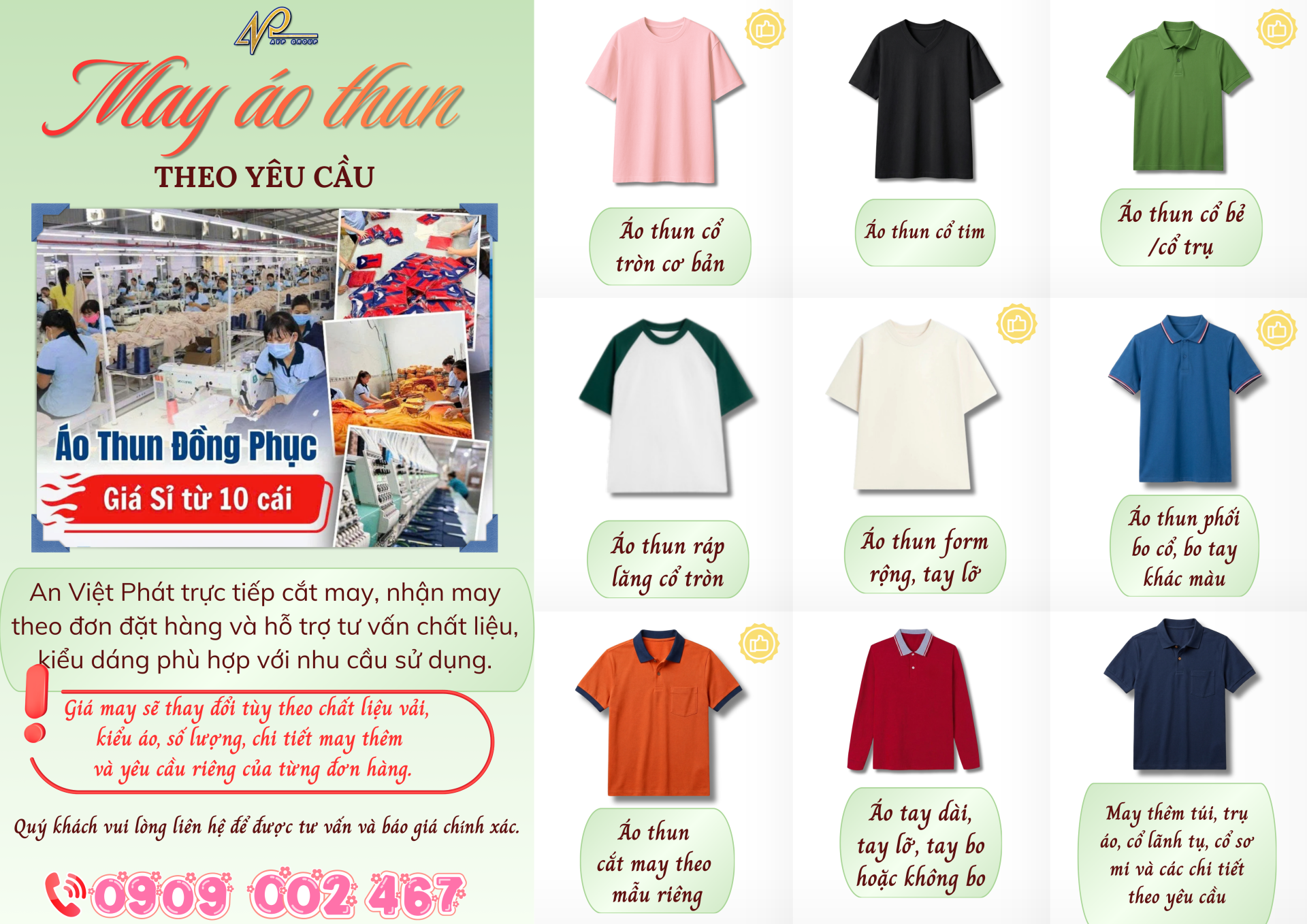 may áo thun theo yêu cầu